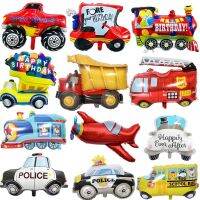 【A Great】1PC DIYCarFire TruckTrain รถพยาบาล Heliums บอลลูน Baby Shower Birthday Party DecorationsToys