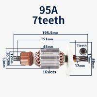 {--{”โรเตอร์ AC220-240V สำหรับ85A PH-65A PH65A Hitachi 75A 95A Pickaxe ไฟฟ้าสว่านกระแทก Armature เครื่องประดับรูปสมอเรือ7ฟัน9ซี่