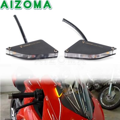 Motorcycle 2pcs LED Front Turn Signal Light Mirror Block Off Indicators Plates for Ducati Panigale V4 18-21 V2 2018-2019 2020 21