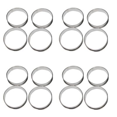 4 Inch Muffin Rings Crumpet Rings, Set of 40 Stainless Steel Muffin Rings Molds Double Rolled Tart Rings Round Tart Ring