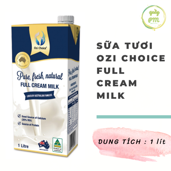Sữa tươi uht ozi choice full cream milk - 1 lít- sữa úc nhập khẩu - ảnh sản phẩm 1