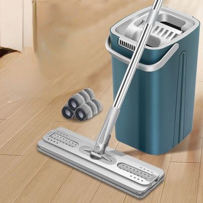 Floor 360° Lazy Mops And Bucket Set Cleaning Mop Microfiber Mop Wet And Dry Floor Cleaning House Household Cleaning Cleaner