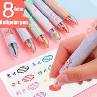 8 Color Multicolor Ballpoint Pen 0.5 Mm Ball Pens Writing Stationary School Painting Marker Supplies Pens