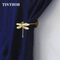 1 PC DragonflyAngel Drapery Holdback Elk Head Curtain Hooks Metal Wall Hook Brass Golden Curtains Accessoires