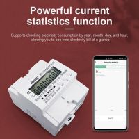 60A 90-300V TUYA Single Phase WIFI Smart Energy Meter Monitoring Circuit Breaker With Voltage Current Protection RS485 Electrical Circuitry Parts