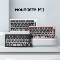 MONSGEEK M1อลูมิเนียมของตกแต่งงานปาร์ตี้รูปแบบ75% ชุดคีย์บอร์ดแบบกลไก RGB Hot-Swap โลหะ CNC ผ่าน /Qmk ปะเก็นติด