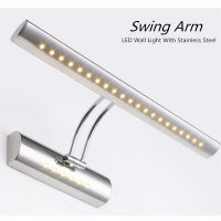 LED Wall Light With Stainless Steel Swing Arm In Bathroom Mirror Light With Switch Over Picture 40cm 55cm Indoor Wall Light