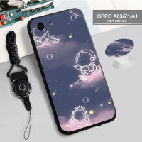 สำหรับ OPPO A1 A83 A31 2020/F3/F7/F9/F9 Pro/A7X เคสซิลิโคนนิ่มพร้อมห่วงและเชือก