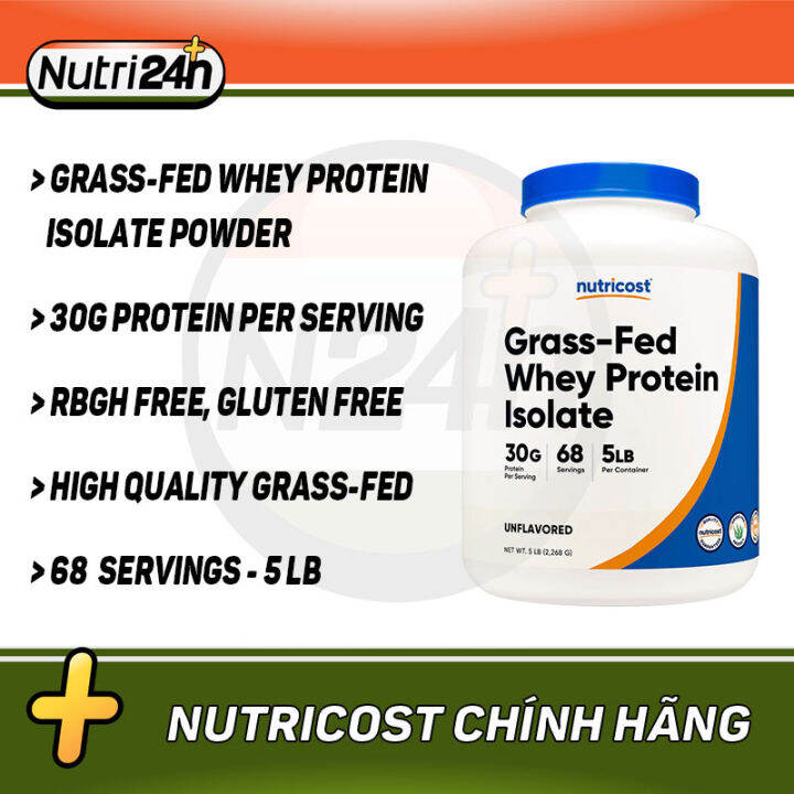 SỮA TĂNG CƠ NUTRICOST GRASS FED WHEY PROTEIN ISOLATE 5LBS Lazada.vn