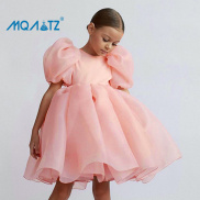 MQATZ Váy Xòe Đầm Đi Tiệc Organza Cho Bé Gái Trang Phục Trẻ Em Màu Trắng