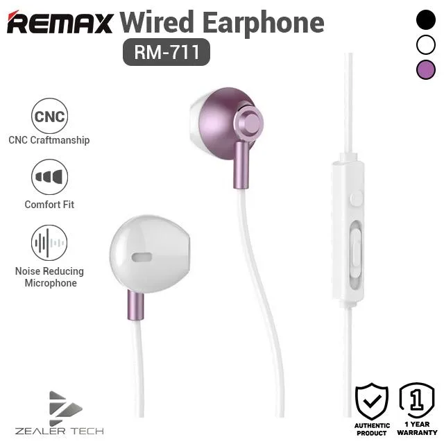 Remax Wired Headset Noise Cancelling Fashion In-Ear Earphone RM-711 ...