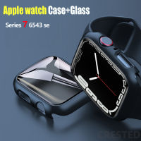 เคส Smart Watch เคสแอปเปิ้ลวอช+ฟิลม์กระจกในตัว Case กันนํ้าสำหรับ Apple Watch Serie 8 7 6 SE 5 4 3 2 1กรณี IWatch 38/40/41/42/44/45/49 มม กันชนป้องกันหน้าจอนาฬิกา