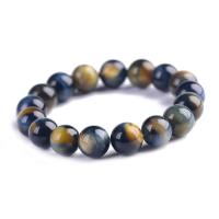 Bracciale Minerale Naturale Uomo Donna Colore Oro E Blu Occhio Di Tigre Pietra Fai Da Amante Del Braccialetto Cerchio Fortunato Perline Fila Mano