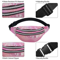 2 Pieces Metallic Color Waterproof Pack Bag Sport Waistbag Adjustable Waist Bag for Women Men Kids