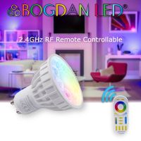 LED Spotlight GU10 RGB-CCT 4W Multicolor หลอดไฟอัจฉริยะ หลอดไฟแอลอีดีสามารถปรับสีได้ด้วยรีโมทคอนโทรลมากกว่า 16 ล้านสี AC 220V ตกแต่งภายนอก