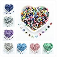 New 50pcs 6mm Oval Beads Evil Eye Resin Spacer Beads for Jewelry Making DIY Handmade Bracelet Beads DIY accessories and others