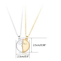 1 Pair Couple Necklaces European American Human Face Creative Magnet Pendant Lover Commemorative Gift for Girlfriend