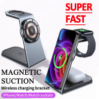 15W 3 in 1 Magnetic Wireless Charger Stand Transparent For iPhone 12 13 14 Pro Max Apple Watch Airpods Fast Charging Station Wall Chargers