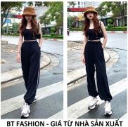 HCMQuần Jogger Nữ Dài Ống Rộng Thể Thao Thời Trang BT Fashion SỌC NHÍ + +