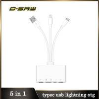 C-SAW LightningType-C USB 3 In 1ถึง Tf/ การ์ด SD USB คู่5 In 1 OTG เครื่องอ่านการ์ด