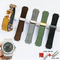 〖Bar watchband〗อุปกรณ์เสริมนาฬิกาสำหรับฮับชุดสายซิลิโคนแบบหนังสีด้านขนาด25X19มม. หัวเข็มขัดพับได้22มม. Tali Jam Tangan Karet ผู้ชายและกีฬาสำหรับผู้หญิง