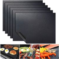 【YF】 40x33cm BBQ Mat Non-stick Grill Heat Resistance Cooking Grilling Sheet Easily Cleaned Baking Tools Kitchen Accessories