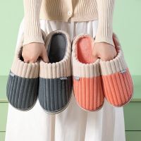 Couples Bedroom Cartoon Non-Slip Soft Bottom Slippers Unisex Winter Indoor Warm Home Slippers Women Cotton Men Home Slippers