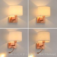 hyfvbujh▤☸ Fabric E27 Hotel Bedside Lamp Gold European Bedroom Room Wall Corridor