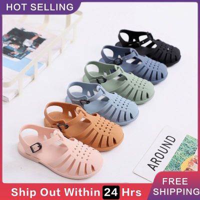 Summer Children Sandals Baby Girls Toddler Soft Non-Slip Princess Shoes Kids Candy Jelly Beach Shoes Boys Casual Roman Slippers