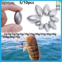 HEYGIRL 5/10Pcs คุณภาพสูง น้ำหนัก น้ำหนักเพิ่มเติม Sinker รูปมะกอก ขั้วต่อตะขอ ตกปลาตะกั่วตก