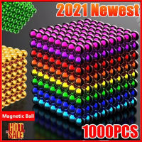 （LOWER Price Wholesale!!）100/1000 PCS 5Mm Color Magnetic Ball Magnet Ball Buck Leisure Creative Decompression Holiday Gifts Educational Game with Iron Box DIY Accessories 1000 PCS