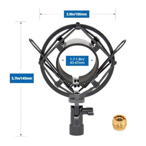 กันสั่นไมโครโฟน-shock-mount-กันสั่น-สำหรับไมโครโฟน-าจับไมค์-หัวจับไมค์-กันสั่นช่วยป้องกันเสียงรบกวนป้องกันการสั่นสะเทือน