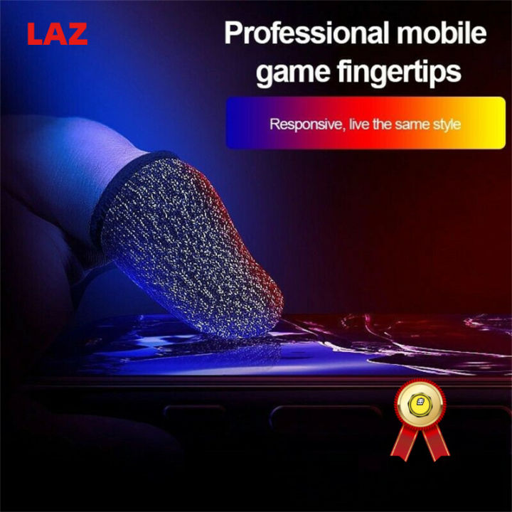 แขนนิ้วจอยควบคุมเกมระบายอากาศได้ดีกันเหงื่อสำหรับเล่นเกมนิ้วหัวแม่มือใช้ได้กับโทรศัพท์มือถือ-pubg-2ชิ้น