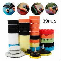 39 Pcs Car Polishing Sponge Pads Foam Pad Buffer Kit Removes Scratches Polishing Machine Wax Pads Car Cleaning Tools