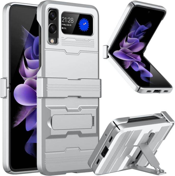 galaxy-z-flip-4-case-samsung-z-flip-3-cover-premium-rugged-hard-pc-armor-case-cover-with-kickstand-protective-phone-case-for-samsung-galaxy-z-flip-3-z-flip-4