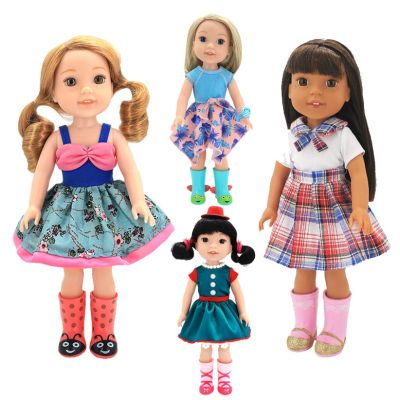 2022 New Vintage Dress Fit For 35cm American GirlS Doll 14 Inch 36cm Wellie Wishers Doll Clothes Shoes are not included