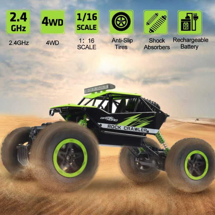 nqd-rc-car-remote-control-monster-truck-2-4ghz-4wd-off-road-rock-crawler-vehicle-1-16-all-terrain-rechargeable-electric-toy-for-boys-amp-girls-green