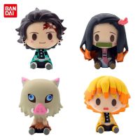 【CW】4Pcs Set Anime Demon Slayer Figure Nezuko Tanjirou Zenitsu Inosuke Q Version Kawaii Toys 5cm PVC Model Childrens Birthday Gifts