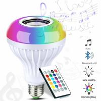 ลำโพง บลูทูธ + 12W RGB LED หลอดไฟ LED 110V 220V Led Light เครื่องเล่นเพลงเสียงด้วยรีโมทคอนโทรล