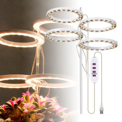 LED Angel Ring Grow Light DC 5V USB Phytolamp For Plants Led Full Spectrum Lamp For Indoor Plant Seedlings Home Flower Succulet
