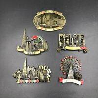 Free Shipping 3D Refrigerator Stickers Magnets Metal Fridge Magnets Dubai Belgium Austria Vienna Famous Building Model Souvenir