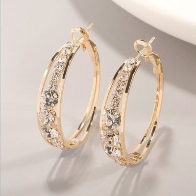 【YP】 Fashion Hollow Out Earrings Hoop Ear Engagement for Jewelry Birthday Anniversary