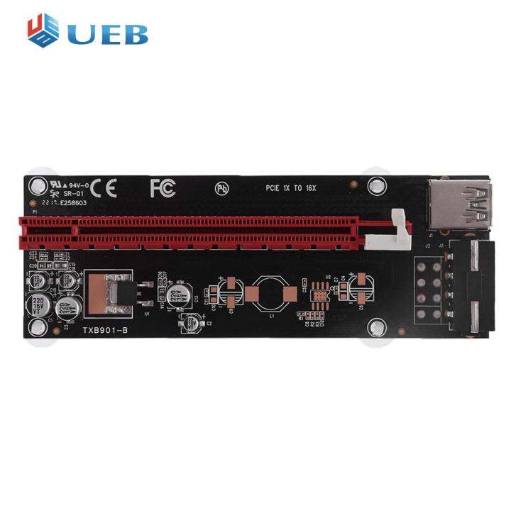 Pci E Express 1x To 16x Extender Riser Card 4pin Usb30สำหรับ Btc Miner Th 7973