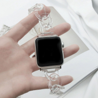 Transparent Band for Apple Watch Ultra 49mm 7 8 41 45mm 38 40mm 42 44mm Plastic Denim Chain Strap Women Bracelet for iWatch 6 SE 5 4 3