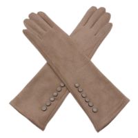 Gloves winter ladies gloves suede long 35CM arm suede fashion suede touch screen thick black gray beige dark blue brown light gr