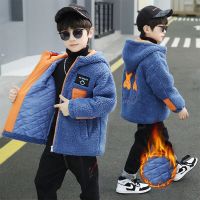 ZZOOI 2022 New Winter Big Boys Jacket Thicken Warm Teenager Kids Jackets Fashion Long Style Zipper Hooded Plus Velvet Boys Coat