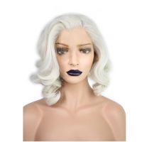 Marilyn Monroe Wig Women S Lace Free Chemical Fiber Headband Silver White Short Curly Hair