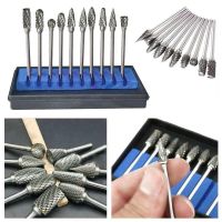 10pcs 6x3mm Shank Drawing ทังสเตนคาร์ไบด์มิลลิ่งคัตเตอร์โรตารี่ เครื่องมือ เสี้ยนคู่โรตารี่ Dremel โลหะไม้เจียรไฟฟ้า