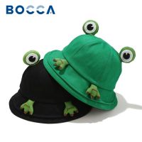 Bocca Children Frog Bucket Hat With Ear Panama Fisherman Hats For Men Women Kids Cartoon Cute Summer Outdoor Travel Sun Bob Cap
