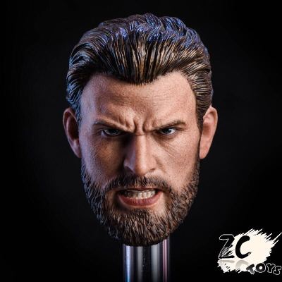 16 Scale Angry Big Beard Steven Rogers Head Sculpt Model Toy for 12in Action Figure Collection